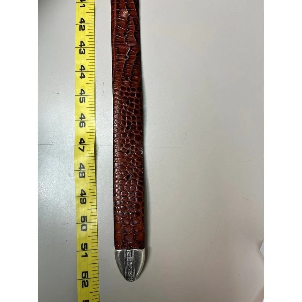 Belts.com Mens Brown Alligator Embossed Italian Calfskin Leather Belt Size 44